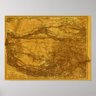 Póster Mapa Panorámico del Tíbet2