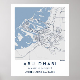 Póster Mapa personalizado de la ciudad de Abu Dhabi Emira