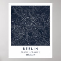 Mapa personalizado de la ciudad de Berlín Alemania