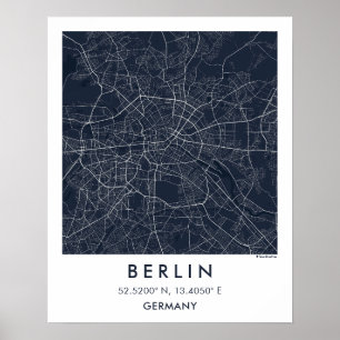 Póster Mapa personalizado de la ciudad de Berlín Alemania