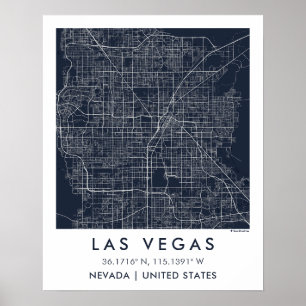 Póster Mapa personalizado de la ciudad de Las Vegas Nevad