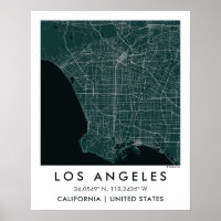 Mapa personalizado de la ciudad de Los Ángeles EE.