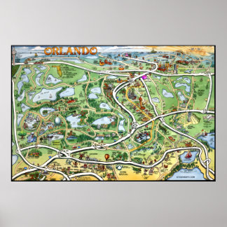 Póster Mapa Personalizado de Orlando Florida