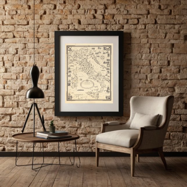 Póster Mapa pictórico de Italia por Chase 1935 (Subido por el creador)