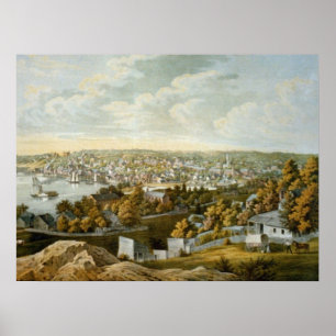 Póster Mapa pictórico vintage de Georgetown (1855)