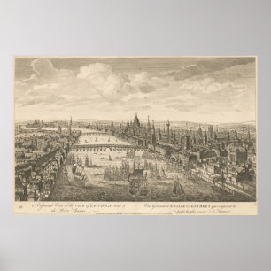 Póster Mapa pintoresco de Londres y el Támesis