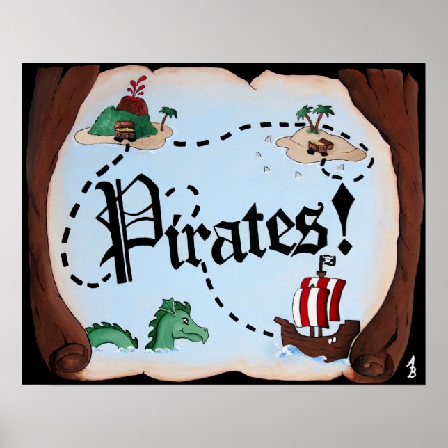 Póster Mapa pirata (Frente)