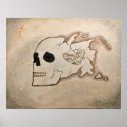 Póster Mapa pirata "Aguas peligrosas" de David Good