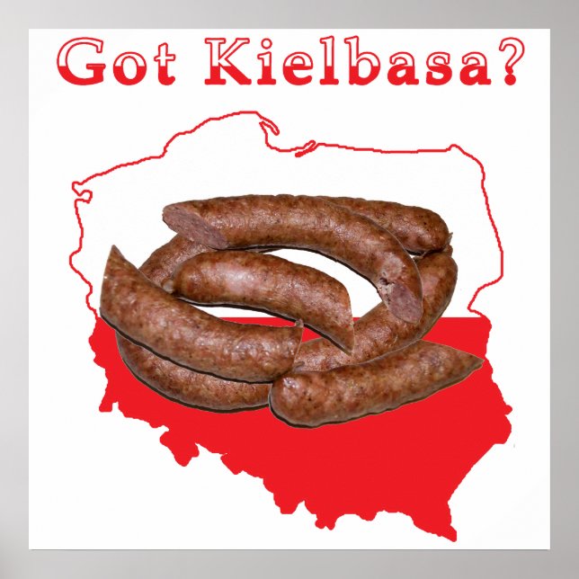 Póster Mapa polaco de Kielbasa (Frente)