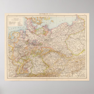 Póster Mapa político de Alemania