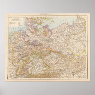 Póster Mapa político de Alemania