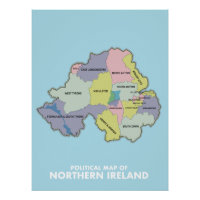 Mapa Político De Irlanda Del Norte.