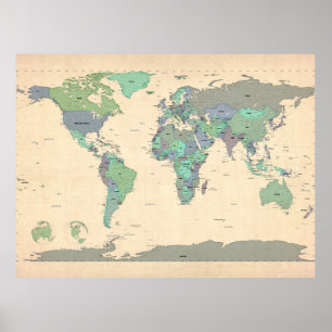 Póster Mapa político del Mapa Mundial