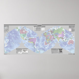 Póster Mapa político mundial de Cahill-Keyes