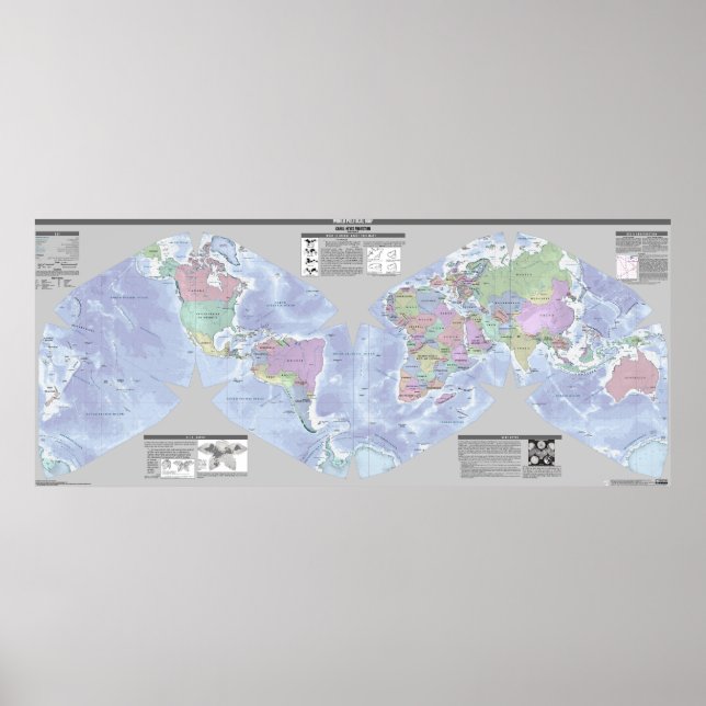 Póster Mapa político mundial de Cahill-Keyes (Frente)