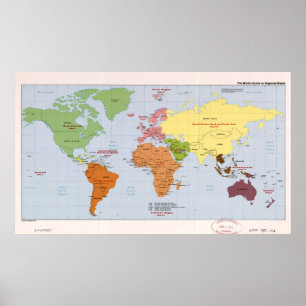 Póster Mapa político mundial de la región (1985)