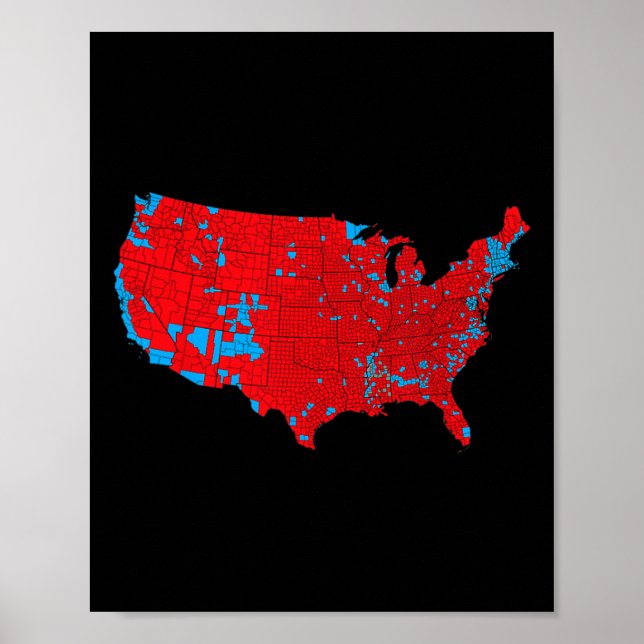 Póster Mapa Preciso De Los Resultados De Las Elecciones D (Frente)
