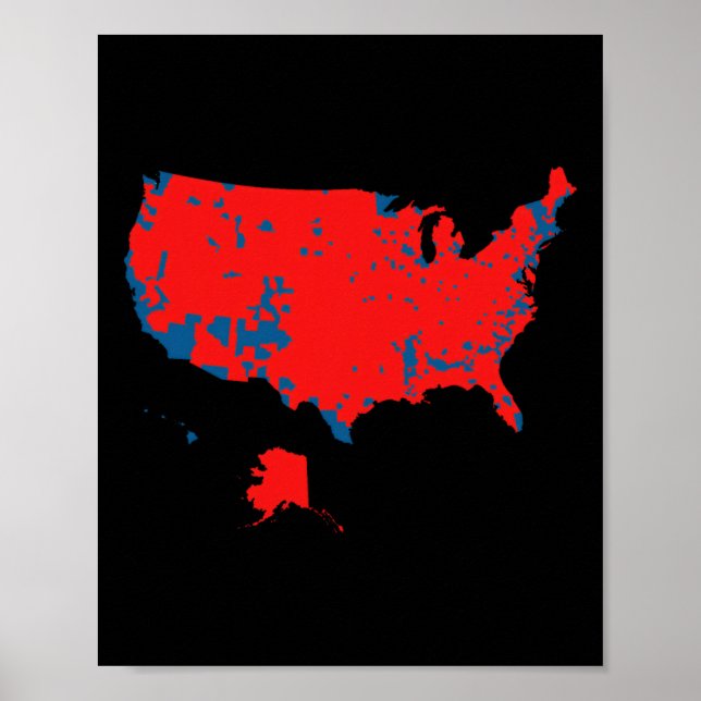 Póster Mapa Preciso De Los Resultados De Las Elecciones D (Frente)