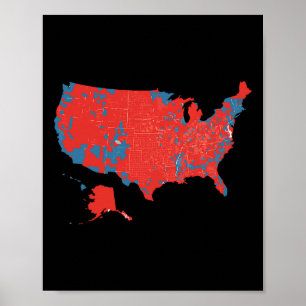 Póster Mapa Preciso De Los Resultados De Las Elecciones D