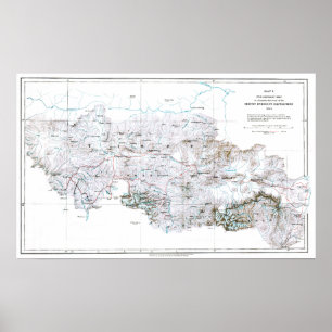 Póster Mapa preliminar del Monte Everest