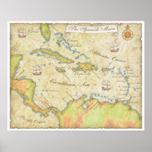 Póster Mapa principal español