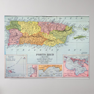 PÓSTER MAPA: PUERTO RICO, 1900