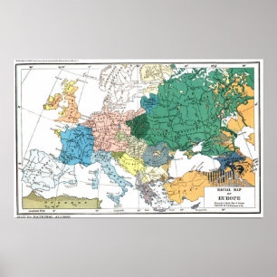 Póster Mapa racial de Europa
