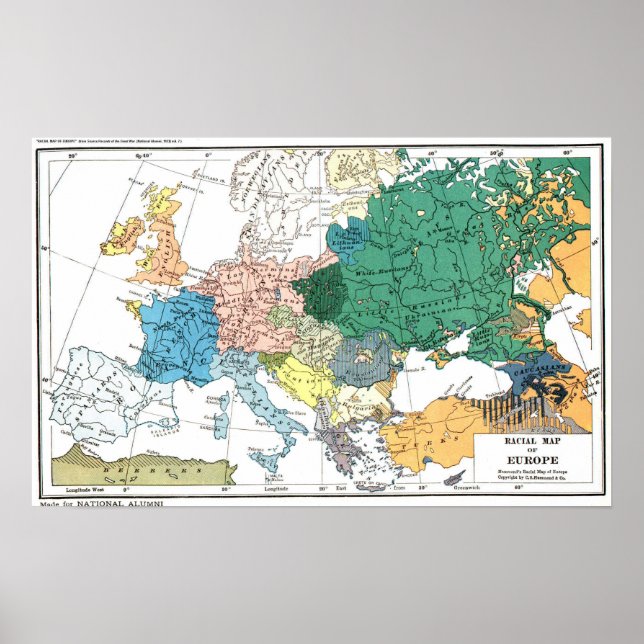 Póster Mapa racial de Europa (Frente)