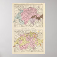 Mapa religioso y lingüístico de Suiza