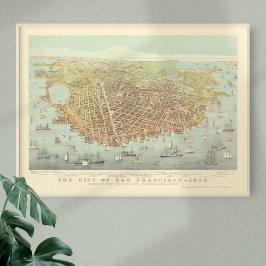 Póster Mapa restaurado de la ciudad de San Francisco, 187