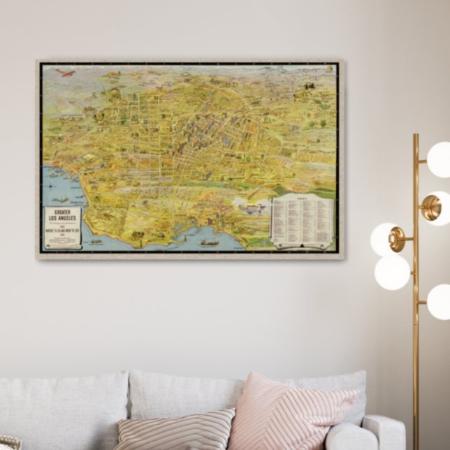 Póster Mapa restaurado del Gran Los Ángeles 1932 (Subido por el creador)