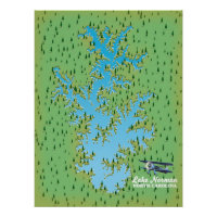 Mapa retro del lago Norman Carolina del Sur