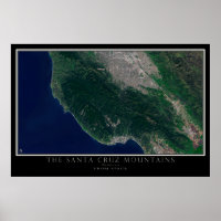 Mapa satelital de California en las montañas de Sa