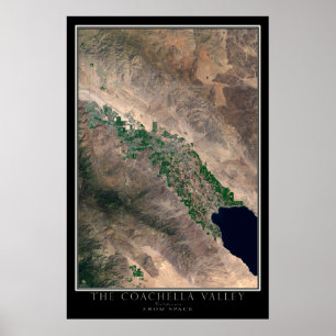 Póster Mapa satelital de Coachella Valley en California