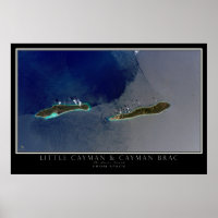 Mapa satelital de las islas Caimán y Caimán Brac