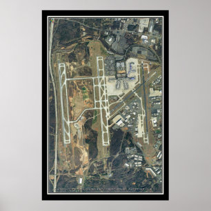 Póster Mapa satelital del aeropuerto internacional de Cha