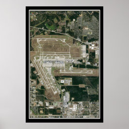 Póster Mapa satelital del Aeropuerto Internacional George