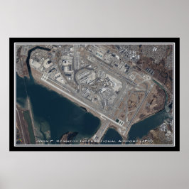 Póster Mapa satelital del Aeropuerto Internacional John F