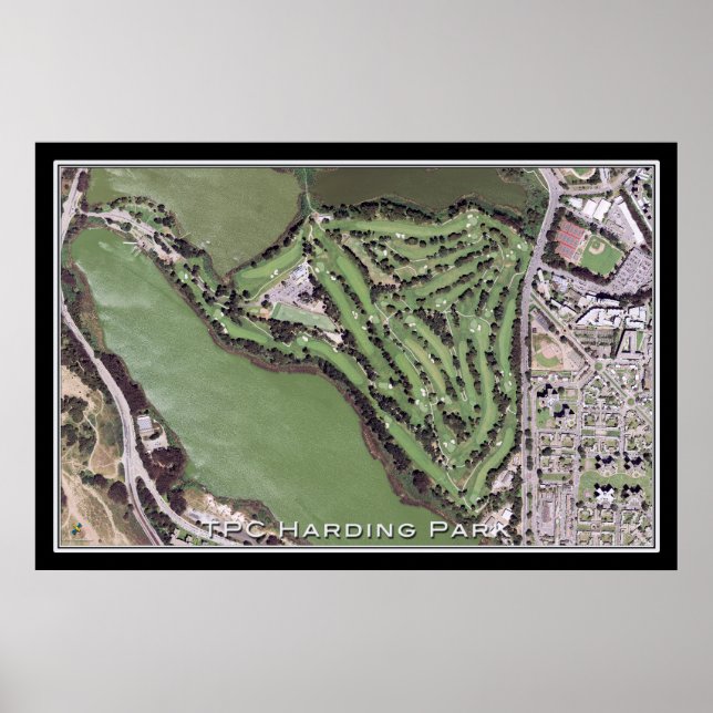 Póster Mapa satelital del campo de golf TPC Harding Park (Frente)