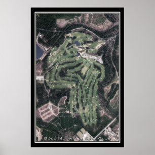 Póster Mapa satelital del Club de Golf Gold Mountain en W