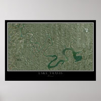 Mapa satelital del lago Travis Texas