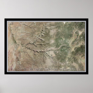 Póster Mapa satelital del Monumento Nacional Canyon de Ch
