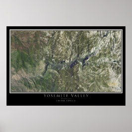 Póster Mapa satelital del Parque Nacional Yosemite de Cal