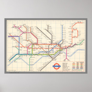 Póster Mapa subterráneo de Londres