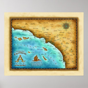 Póster Mapa tan. Caloría de agua azul