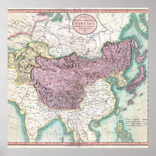 Póster Mapa tartárico vintage