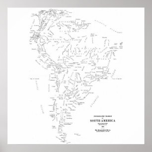Póster Mapa tipográfico de Sudamérica