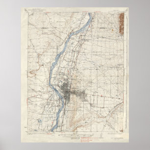 Póster Mapa topográfico de Albuquerque Nuevo México