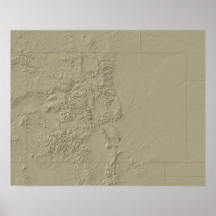 Póster Mapa topográfico de Colorado