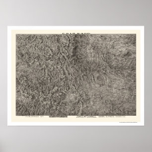 Póster Mapa Topográfico de Colorado 1894